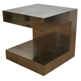 A Paul Evans 'C' Shaped Side Table, Signed.