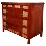 An Aesthetic Movement Mahogany and Parcel Gilt Commode