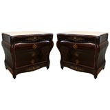 Pair of Inlaid Rosewood  Commodes
