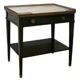 1940's Ebonized Marble Top Side Table