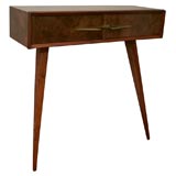 Mid-Century Burled Walnut Console Table
