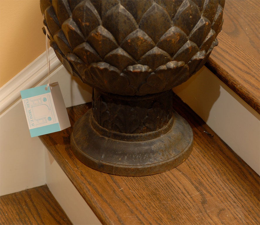 PAIR OF IRON PINEAPPLE ARCHITECTURAL FINIALS 4
