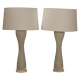 Pair of Tall Textured Urn Lamps