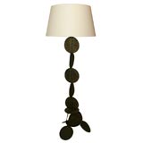 Gilt Disc Floor Lamp