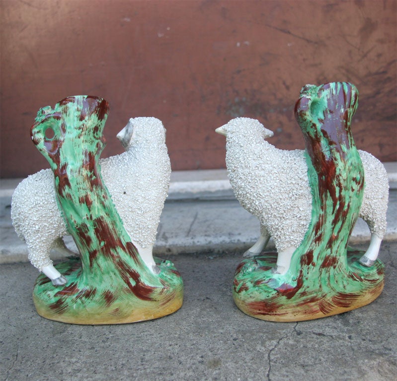 Pair Staffordshire Spill vases For Sale 1