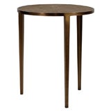 Circular Side Table in Shagreen & Bronze