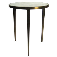 Circular Side Table in Shagreen & Bronze