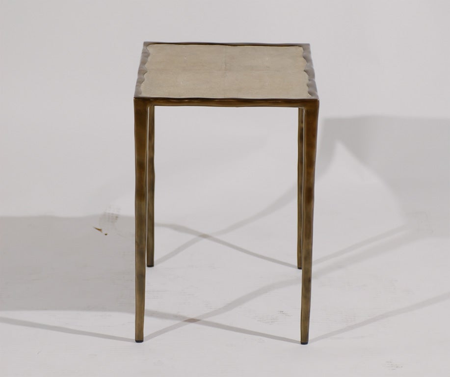 Rectangular Drinks Table in Shagreen & Bronze