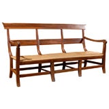 Antique Directoire Walnut Bench