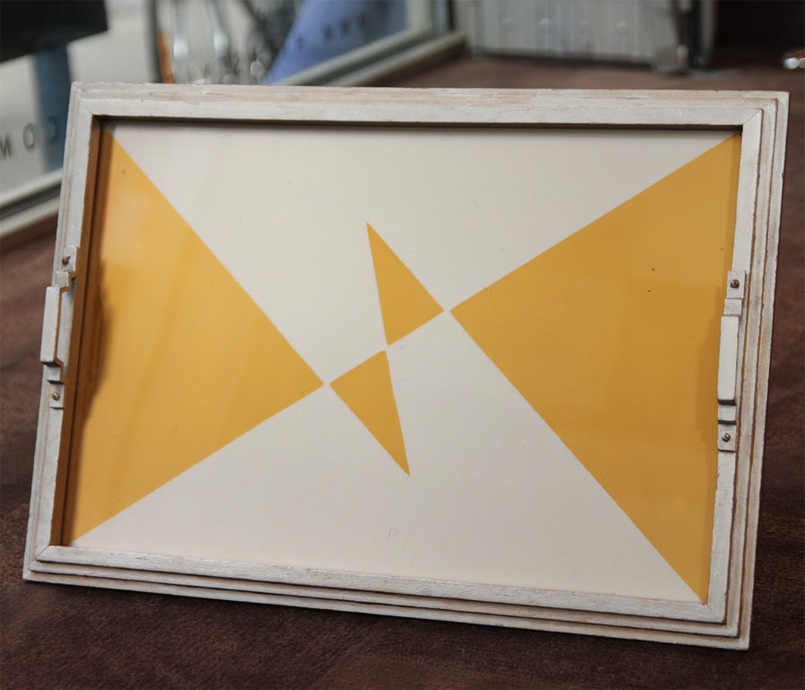Art Deco Bar Tray with Stylized Geometric Design In Excellent Condition In New York, NY