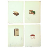 Set of Four Original Drawings by Gilbert Rohde