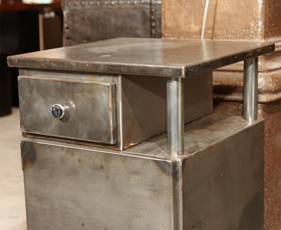 Industrial Metal Nightstands-SOLD In Excellent Condition In New York, NY