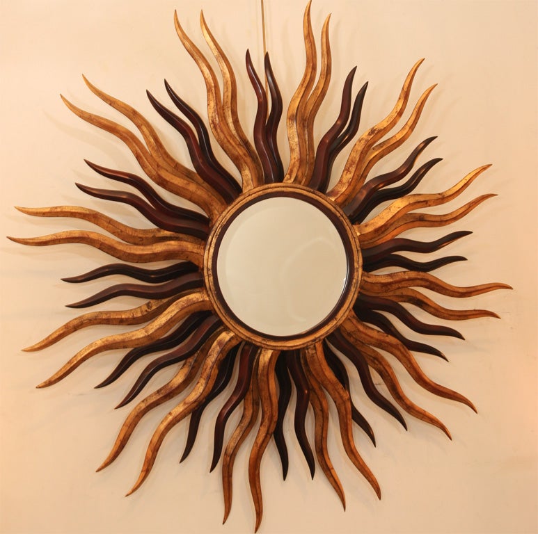 A large sunburst mirror