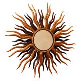 A large sunburst mirror