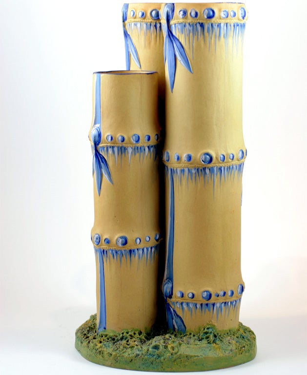 English Wedgwood Triple Bamboo Vase For Sale