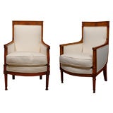 PAIR OF 19thC FRUITWOOD EMPIRE STYLE CHAIRS