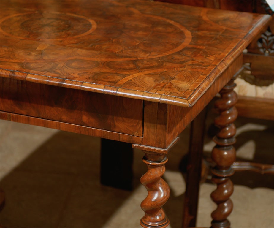 18th Century and Earlier WILLIAM & MARY OYSTER VENEER SIDE TABLE, C. 1700
