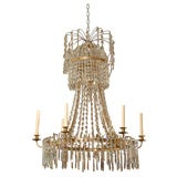 19thC BALTIC CHANDELIER, BRONZE 
CRYSTALS