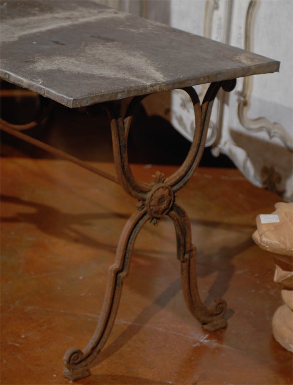 French Garden table with zinc top