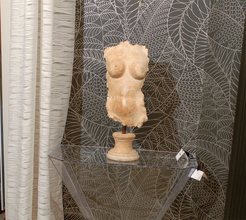 Torso in Terra Cotta, Stamped Michel Cayla