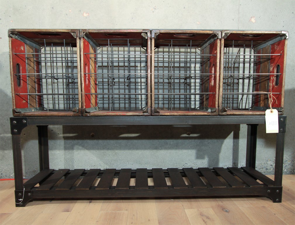 vintage milk crate wine rack