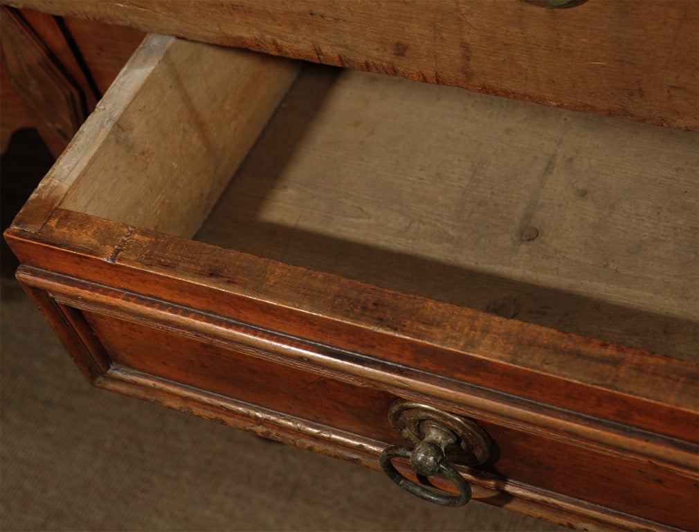 19th c French Butchers Work Table with Pr Iron Bulls Heads 5