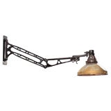 Antique Fully-Articulated Wall-Mounted Industrial Light