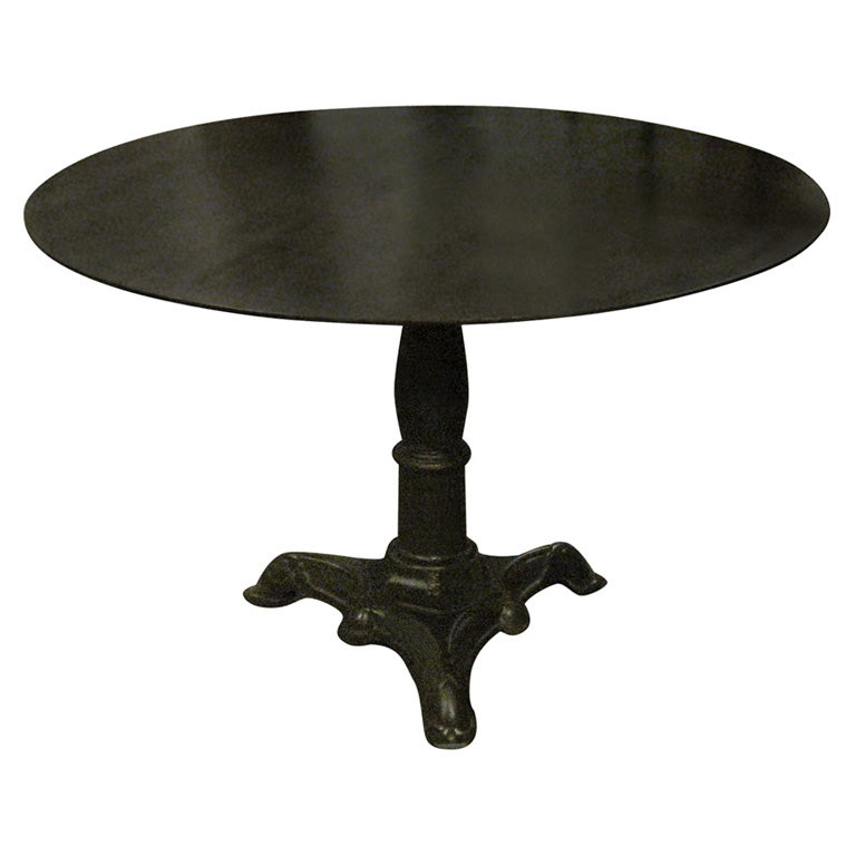 Round Table With Cast Iron Base For Sale at 1stDibs