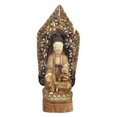 Large 18th C. sculpture of Guanyin with child