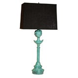 Patinated Bronze Lamp, after Giacometti Circa 1985