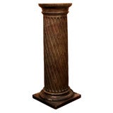 French Carved and Faux Marble Twist Pedestal, Circa1860