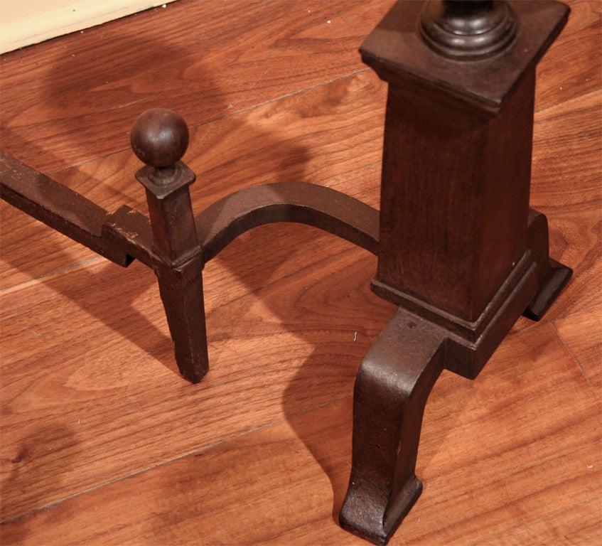 Pair American Cast Iron 'Cannonball' Andirons, Circa 1900 5