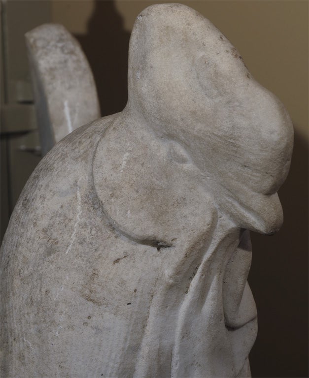 Carrara Marble Rooster from Tuscany In Good Condition In Houston, TX