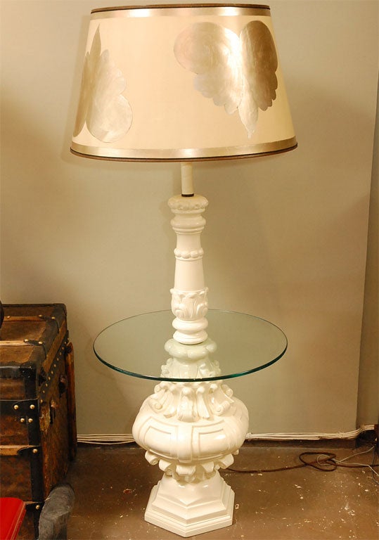 Vintage Glass Tray Floor Lamp