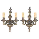 Pair of solid bronze sconces