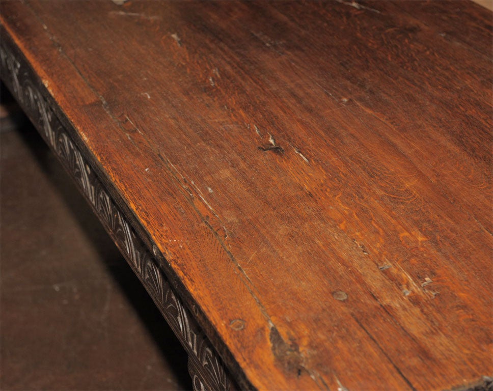 19th Century Oak Elizabethan Style Dining Table For Sale