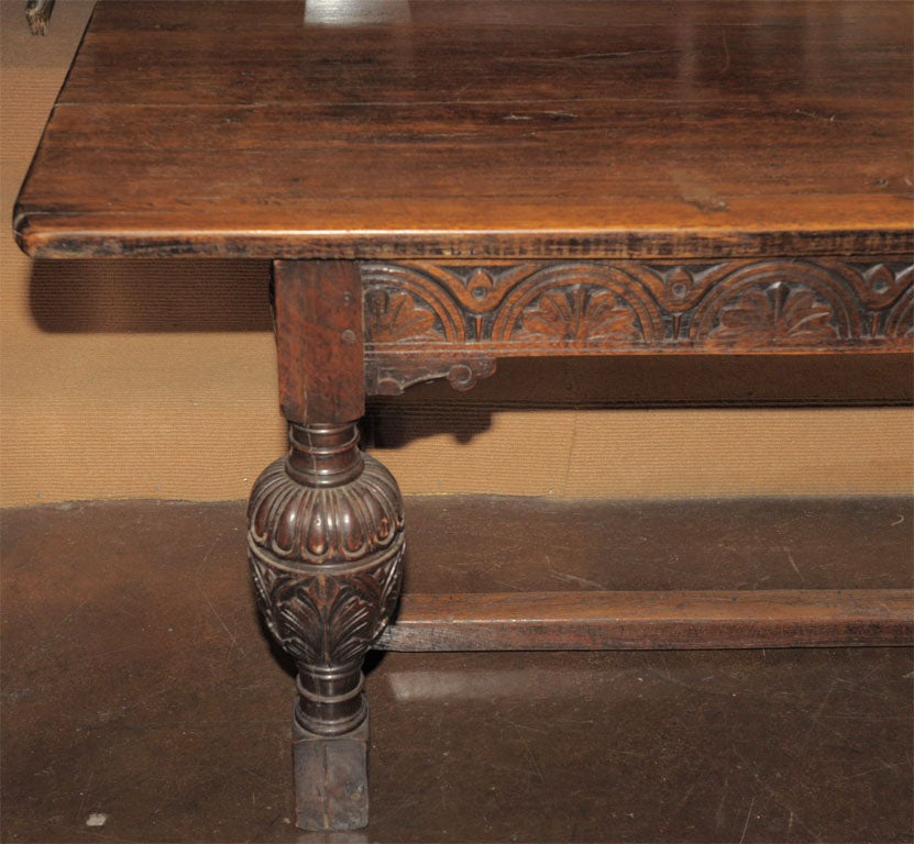 Oak Elizabethan Style Dining Table For Sale 2