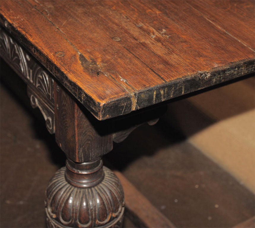 Oak Elizabethan Style Dining Table For Sale 3