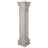 Swedish Neoclassical Style Carved and  Painted Pedestal Column