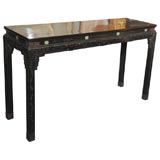 Chinese Hardstone and Metal Mounted Rosewood Altar Table