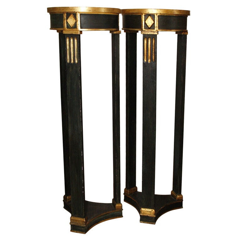 Pair of Directoire Style Pedestals For Sale