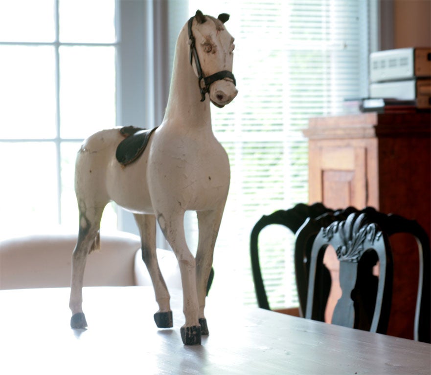 Danish Carved Horse with Sisal Tail