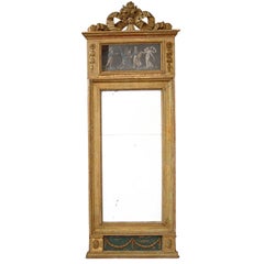Gustavian Mirror with Reverse Painted Frieze Gustavian Mirror with Reverse Painted Frieze
