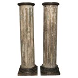 Pair of decorative canvas covered wood columns