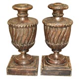 8022  PAIR OF GILDED URNS OF IMPRESSIVE SIZE