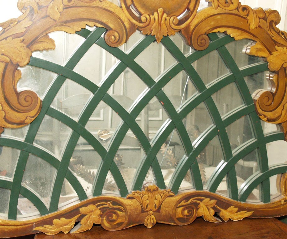 19th Century 19th c French Carved and Mirrored Pediment For Sale
