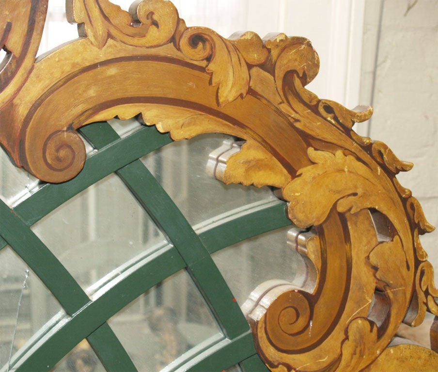 19th c French Carved and Mirrored Pediment For Sale 1