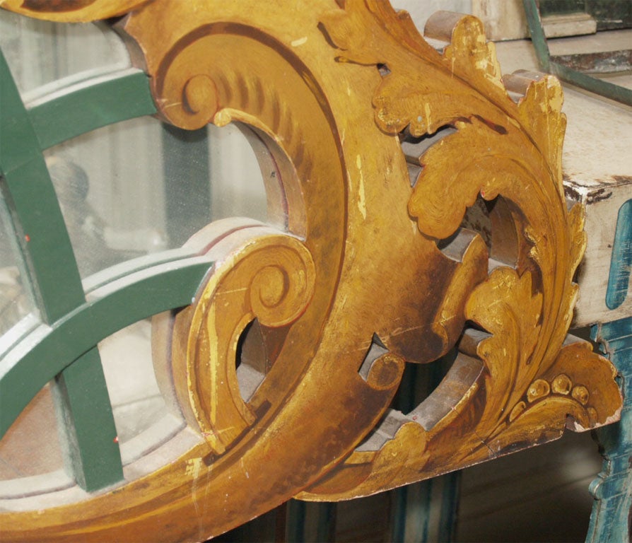 19th c French Carved and Mirrored Pediment For Sale 3