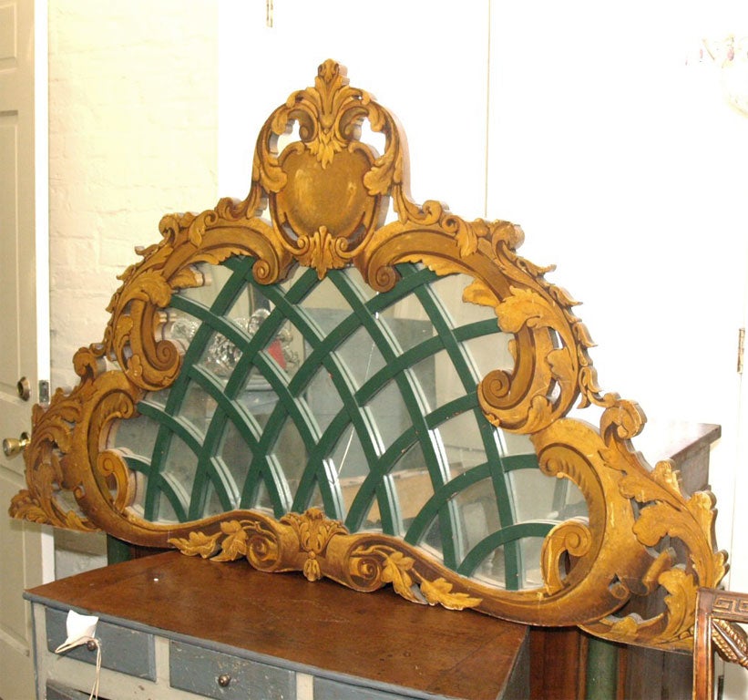 19th c French Carved and Mirrored Pediment For Sale 5