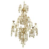 8028 ITALIAN CHANDELIER, IRON AND GLASS,